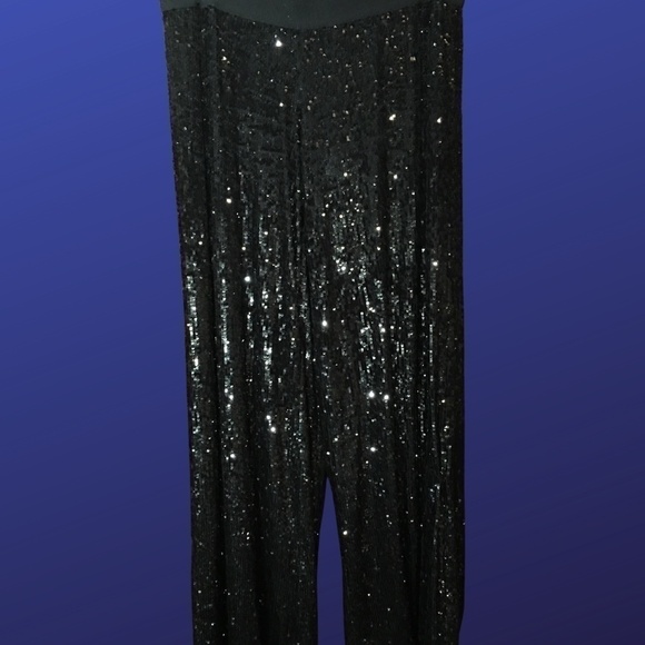 Tory BURCH Wide Leg Black Sequin Pull On Pants/Trousers, Size Small (Orig. $595) - Picture 1 of 7